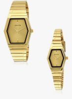 Sonata Grnda Nc70838074Ym02 Gold Analog Watch