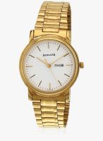 Sonata Nf1013ym09 Golden/White Analog Watch