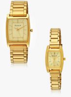 Sonata Nf70088014ym02 Golden/Golden Analog Watch