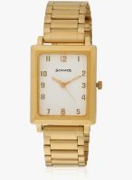 Sonata Nf7078Ym09 Golden/White Analog Watch