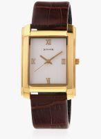 Sonata Nf7953Yl01J Brown/White Analog Watch