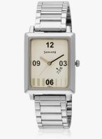 Sonata Ng7078sm02 Silver/White Analog Watch