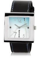 Sonata Yuva Fashion 7994Sl02 Black / Silver Analog Watch