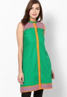 Span Green Printed Kurtis