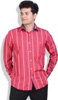 Speak Men's Striped Casual Red, Blue, White Shirt