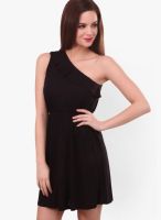Street 9 Black Colored Solid Asymmetric Dress
