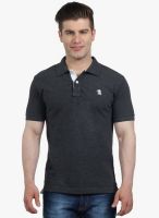 The Cotton Company Grey Solid Polo T-Shirt