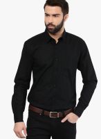 The Vanca Solid Black Casual Shirt