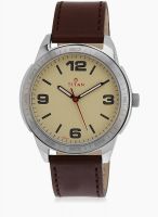 Titan 1585Sl06 Brown/Cream Analog Watch