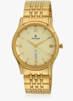 Titan 1636YM03 Golden/Golden Analog Watch