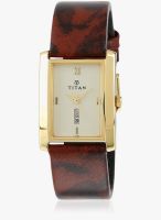 Titan Ne1164Yl08 Brown/Golden Analog Watch