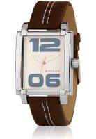 Titan Tagged 1593SL02 Brown/ White Analog Watch