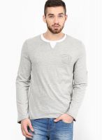 Tom Tailor Grey Melange Round Neck T-Shirt