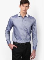 Turtle Solid Navy Blue Formal Shirt