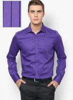 Turtle Striped Purple Slim Formal Shirt