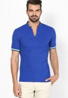United Colors of Benetton Blue Solid Polo T-Shirts