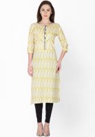 Vani Yellow Printed Kurtis