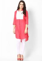 W Pink Solid Kurtis