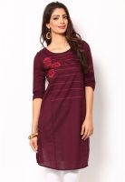 W Wine Solid Kurtis