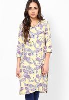 W Yellow Printed Kurtas