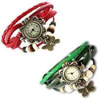 Y And D Vintage Butterfly Pack Of 2 Analog Watch - For Women
