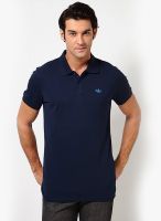 Adidas Originals Blue Solid Polo T-Shirts