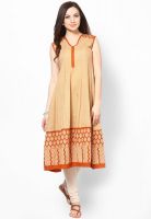 Alma Brown Printed Kurtis