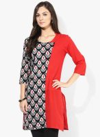 Aum Red Printed Kurti