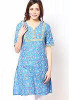 Aurelia Blue Printed Kurtis