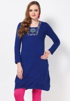 Aurelia Blue Solid Kurtis