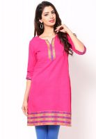 Aurelia Pink Solid Kurtis