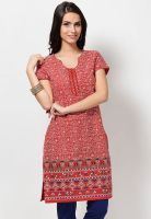 Aurelia Red Printed Kurtis