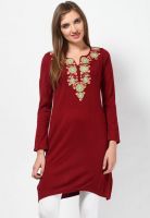 Aurelia Red Solid Kurtis