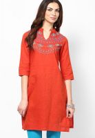 Aurelia Rust Solid Kurtis