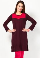 Aurelia Wine Solid Kurtis