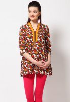 Aurelia Yellow Printed Kurtis