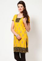 Aurelia Yellow Printed Kurtis