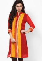 Ayaany Red Printed Kurta