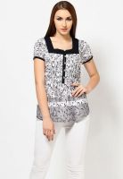 Ayaany White Printed Kurtis