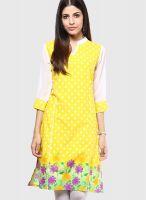 Ayaany Yellow Printed Kurta