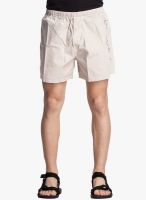 BEEVEE Beige Solid Shorts