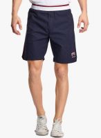 BEEVEE Navy Blue Solid Shorts