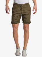 BEEVEE Olive Solid Shorts