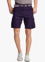 BEEVEE Purple Solid Shorts