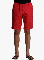 BEEVEE Red Solid Shorts