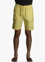 BEEVEE Yellow Solid Shorts