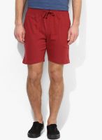 Bay Island Maroon Solid Shorts