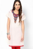 Belle Fille Red Embroidered Kurtis