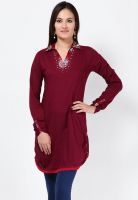 Biba Maroon Printed Kurtas