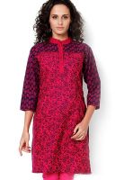 Bitterlime Pink Printed Kurtis